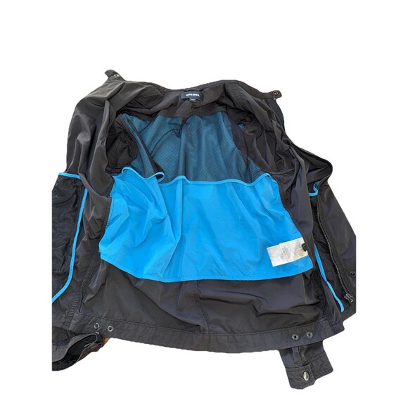 Diesel Black Nylon Moto Bomber Jacket Men’s L Full Zip Techwear Streetwear Soft - Picture 7 of 12